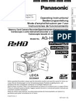 Manual Camara Panasonic Ag Hpx171 Evqt1u93 1 Espanol