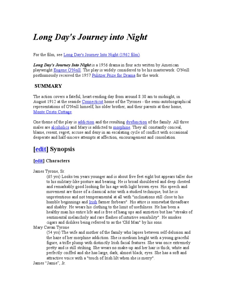 Long Day's Journey Into Life | PDF | Eugene O'neill
