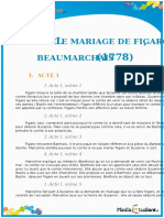 Esume E Mariage de Figaro Beaumarchais: I. Acte I