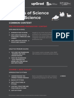 Master's of Science in Data Science: Common Content