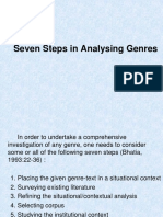 Seven Steps in Analysing Genres