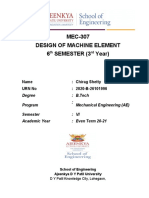 MEC-307 Design of Machine Element 6 Semester (3 Year) : Name: Chirag Shetty Urn No: 2020-B-26101996