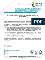 Circular Invima Sobre Tramite de Renovaciones Medicamentos 10-07-2015