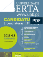 Cartaz UAb Maiores 23 Anos 2 Fase Candidaturas 2011-12