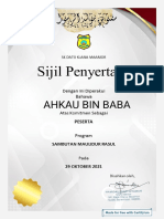 Certificate for Ahkau Bin Baba for _kehadiran