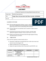 Lab Sheet: Single Phase Uncontrolled Half Wave Rectifier (SPUHWR)