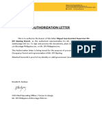 Authorization Letter DIY Central Mall Cavite