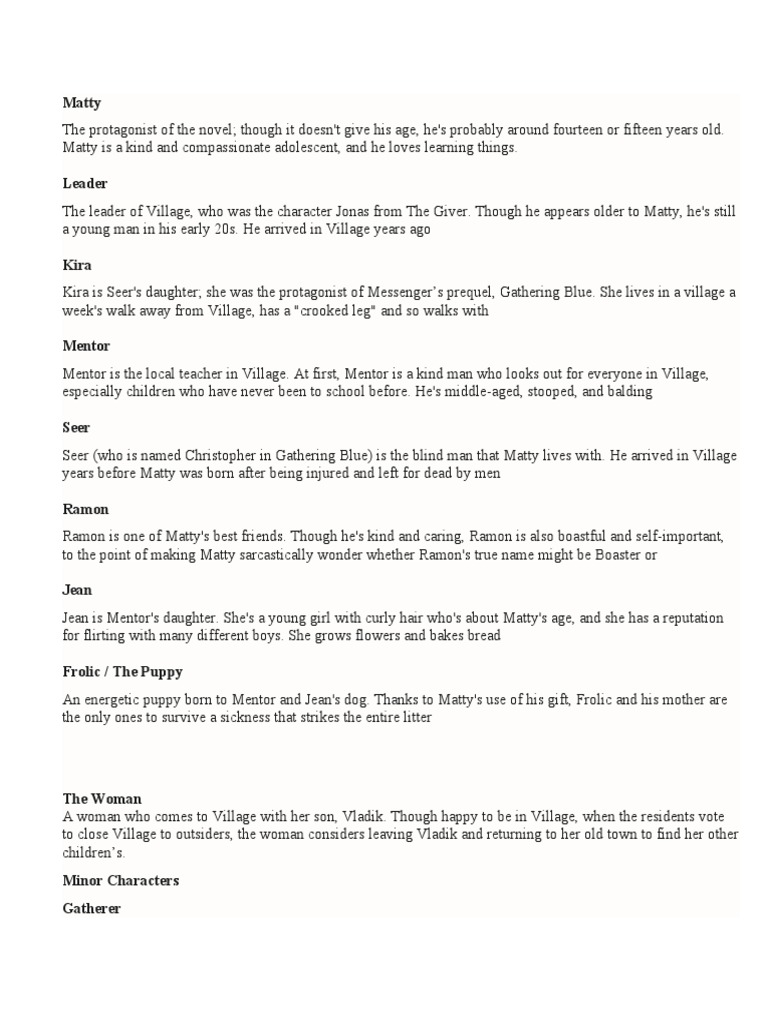 Messenger A Summary and Analysis of Lois Lowry's Novel PDF