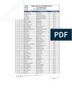 Department of Mathematics 1st Merit List: S.No F.No Name Father Name %aggregate