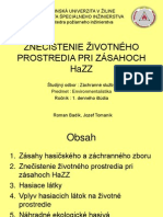 ZNEČISTENIE ŽIVOTNÉHO PROSTREDIA PRI ZÁSAHOCH HaZZ