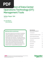 Classification of Data Center Operations Technology (OT) Management Tools