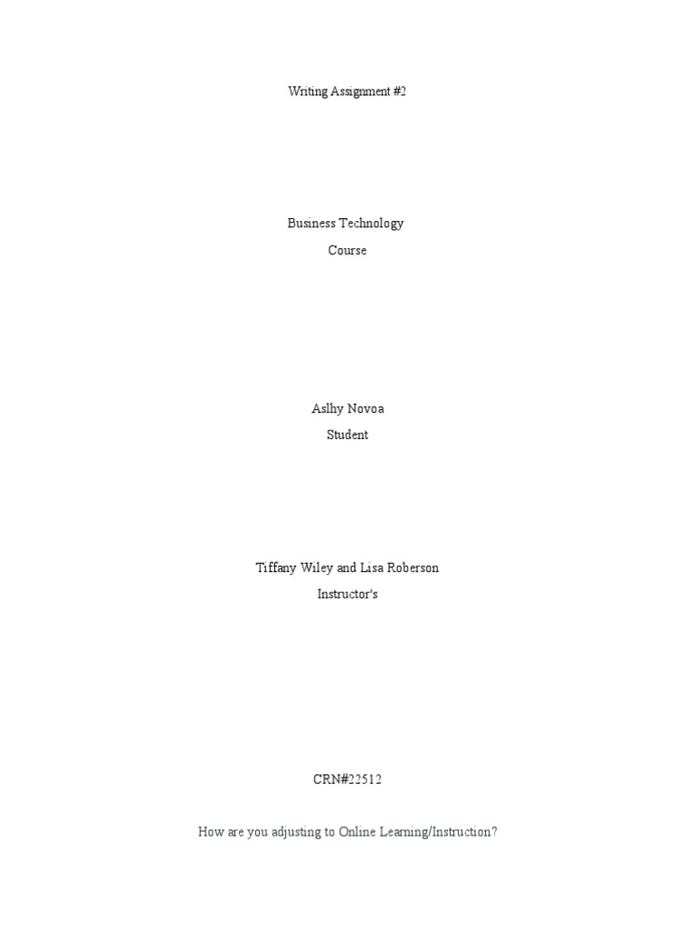 Writtingassignment 2 | PDF