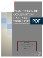 Examination of Consumption Habits of Fast Food Patrons in Singapore