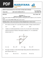 19-04-2022 - SR Iit Star Batch-II& Co SC n120, Co Spark, Nipl Super-60 - Main Model Full Test (Mft-2) QP Final