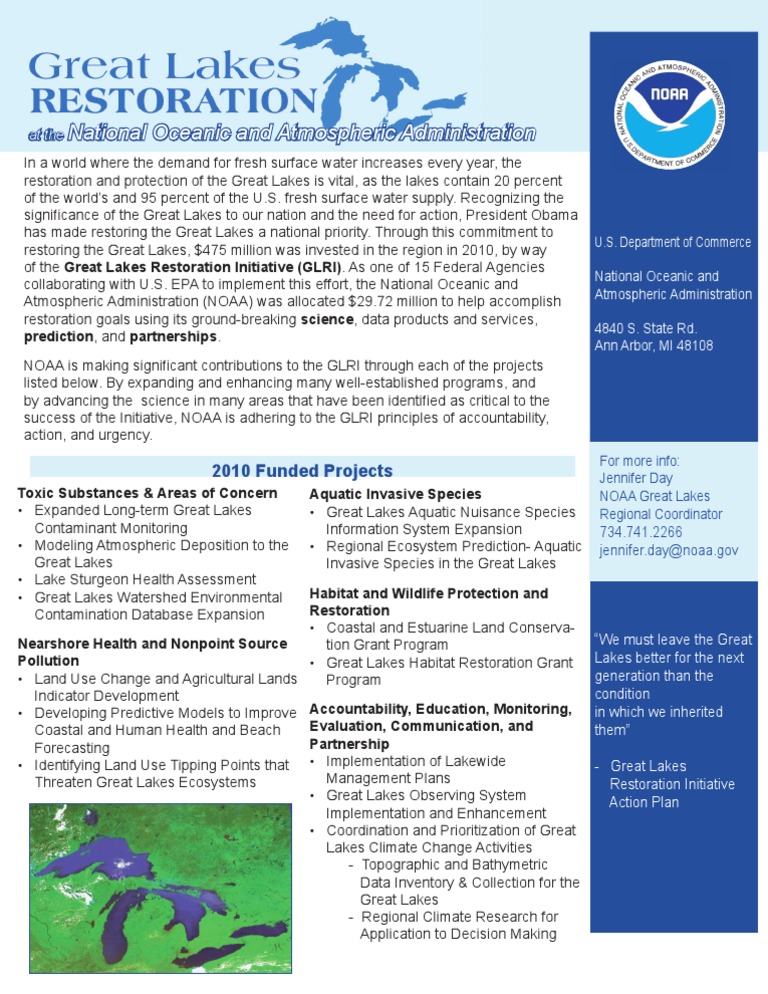 Great Lakes Restoration at The National Oceanic and Atmospheric ...