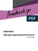 BSBFIN601 Manage Organisational Finances: Learner Workbook