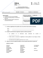 Examen Bimestral 1er Bimestre - 1er Año 2022