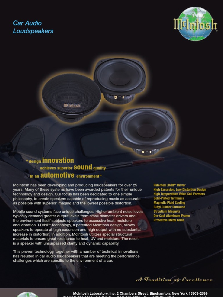 mcintosh speakers car audio