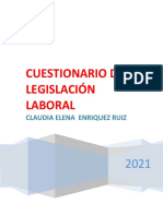 Cuestionario legislación laboral Colombia