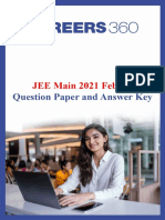 JEE Main 2021 Feb 25 Question Paper and Answer Key New