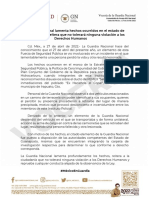 Comunicado Guardia Nacional Sobre Asesinato de Estudiante UG