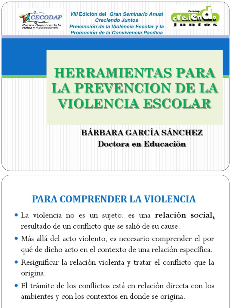 Herramientas para Prevenir la Violencia Escolar | PDF | Abuso infantil ...
