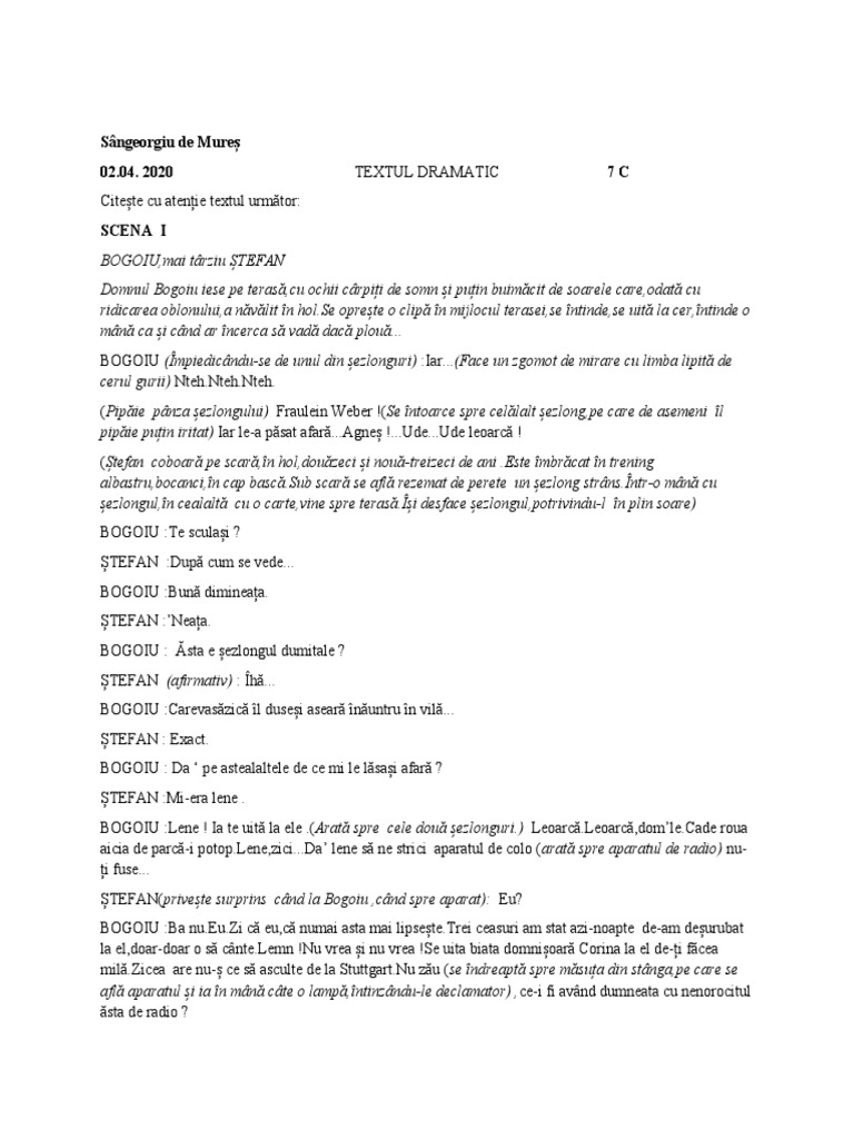 Textul - Dramatic 7C. | PDF