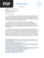 (DAILY CALLER OBTAINED) - 2022-04-27 Letter To DHS Re Disinformation Governance Board