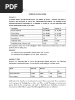 Process Costing Questions Sheet Assignment