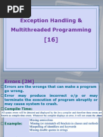 Exception Handling &: Multithreaded Programming