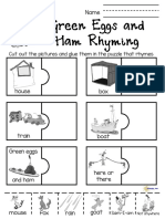 Green Eggs and Ham Rhyming Worksheet