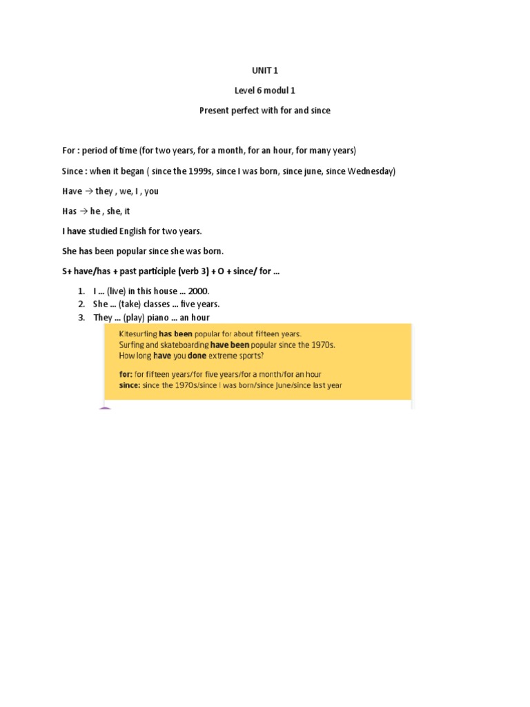 I Have Studied English For Two Years. She Has Been Popular Since She ...