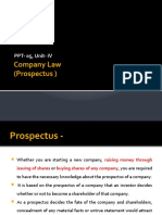 Company Law (Prospectus) : PPT-05, Unit - IV