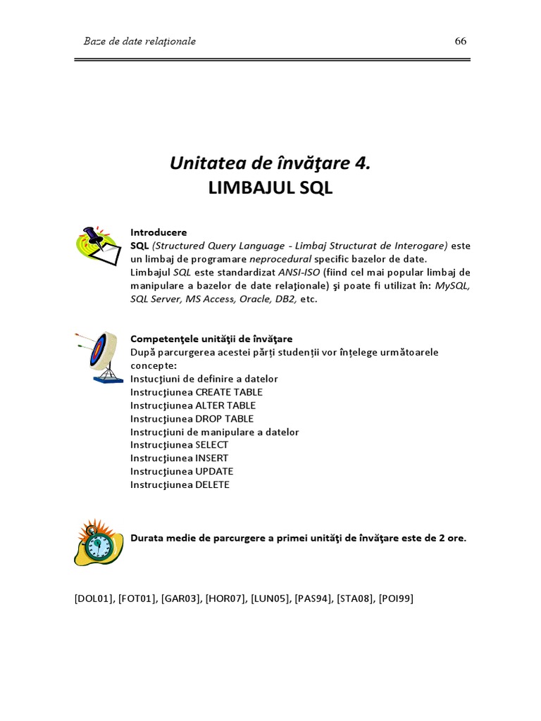 Curs Baze de Date - Limbaj SQL | PDF