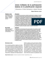 Dimensiones Múltiples de La Participación Ciudadana en La Planifi Cación Espacial