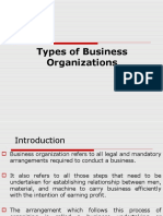 Types of Business Organizations