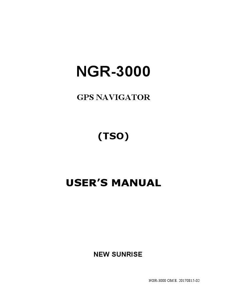 NSR NGR 3000 Users Manual | PDF | Menu (Computing) | Global Positioning ...