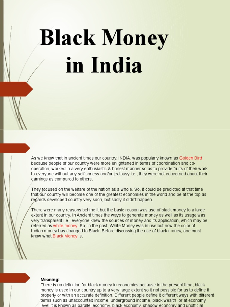 Black Money in India | PDF | Indian Black Money | Taxes