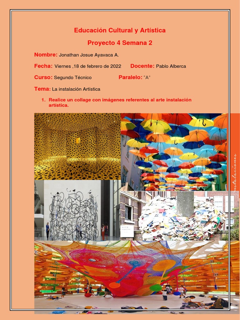 Proyectos de Educación Artística 2º Técnico | PDF | Arte de performance ...