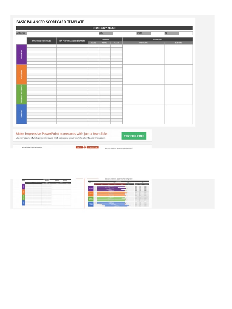 Balanced Scorecard Template Guide | PDF