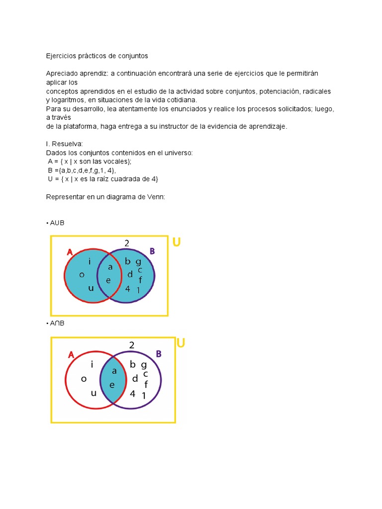 Ejercicios de Conjuntos y Diagramas de Venn | PDF | Ingeniería | Science
