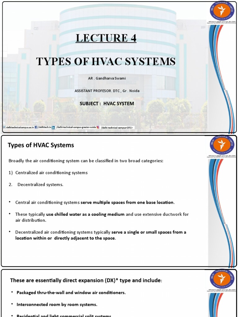 Types of Hvac Systems | PDF | Air Conditioning | Heat Pump