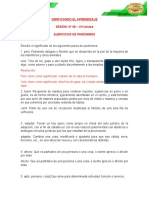 Trabajo en Equipo - Ficha de Aplicacion - Sesion N 08 - Vii Unidad - Ejercicios de Paronimos - 2021