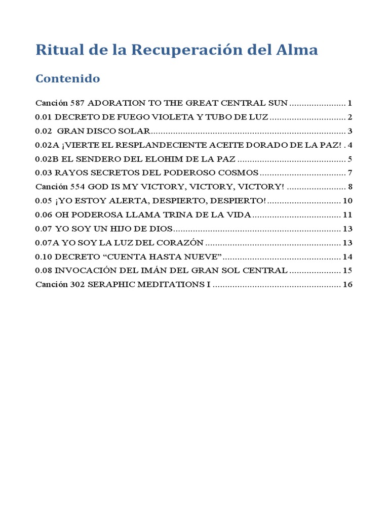 Ritual de Recuperación Espiritual | PDF | Amor | Divinidad