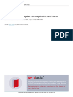 Difficulties in Learning Algebra: An Analysis of Students' Errors