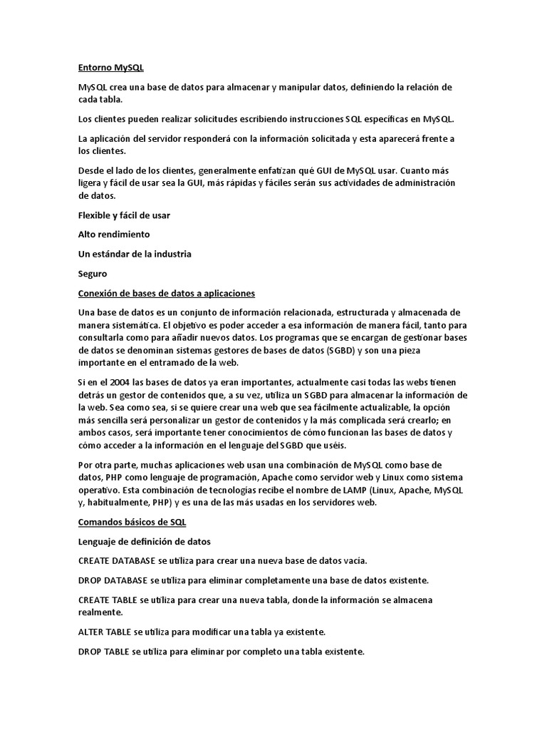 Guía Completa de MySQL y SQL | PDF | Mi sql | Bases de datos