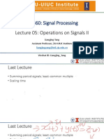 ME360: Signal Processing: Lecture 05: Operations On Signals II