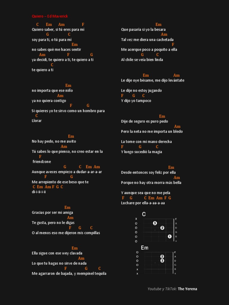 Acordes y letra de 