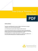 Free Critical Thinking Test Inferences Solutions