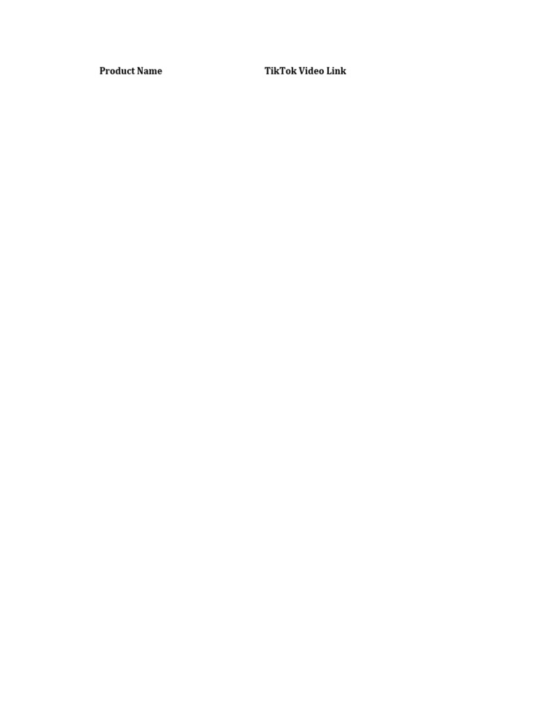 Product Research Spreadsheet PDF
